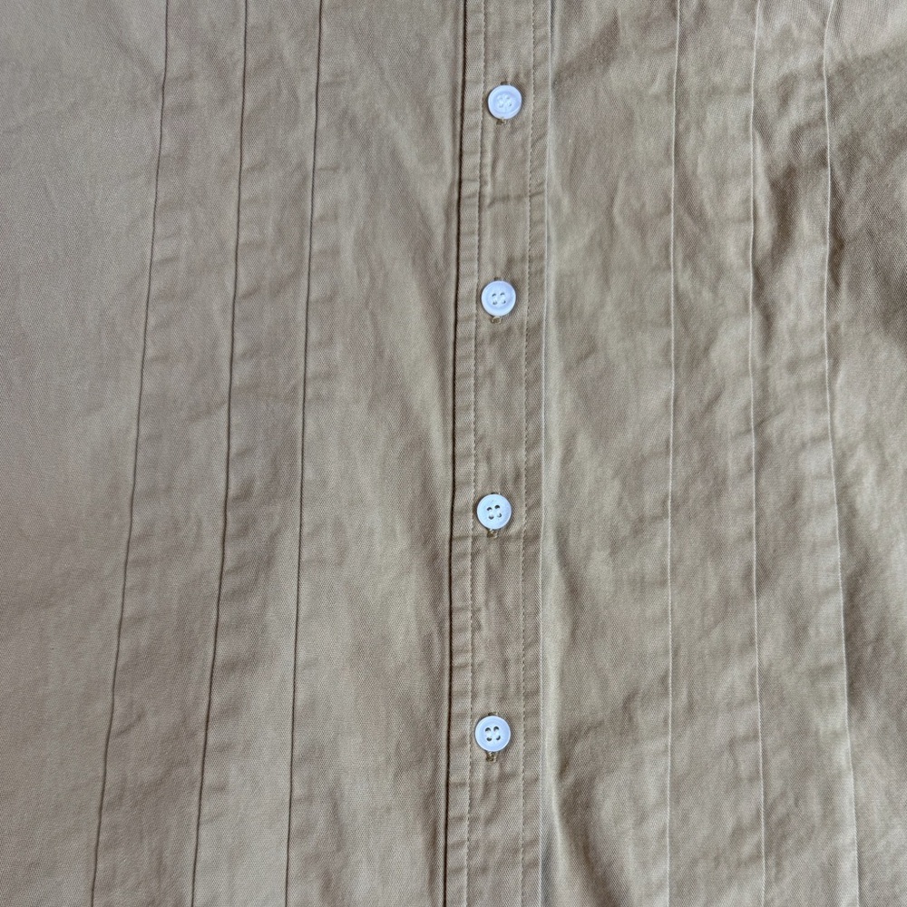 Wayf Libby Shirt Dress Khaki Tan Bloomingdale’s Cotton Lyocell Long Sleeve MED - Picture 7 of 11